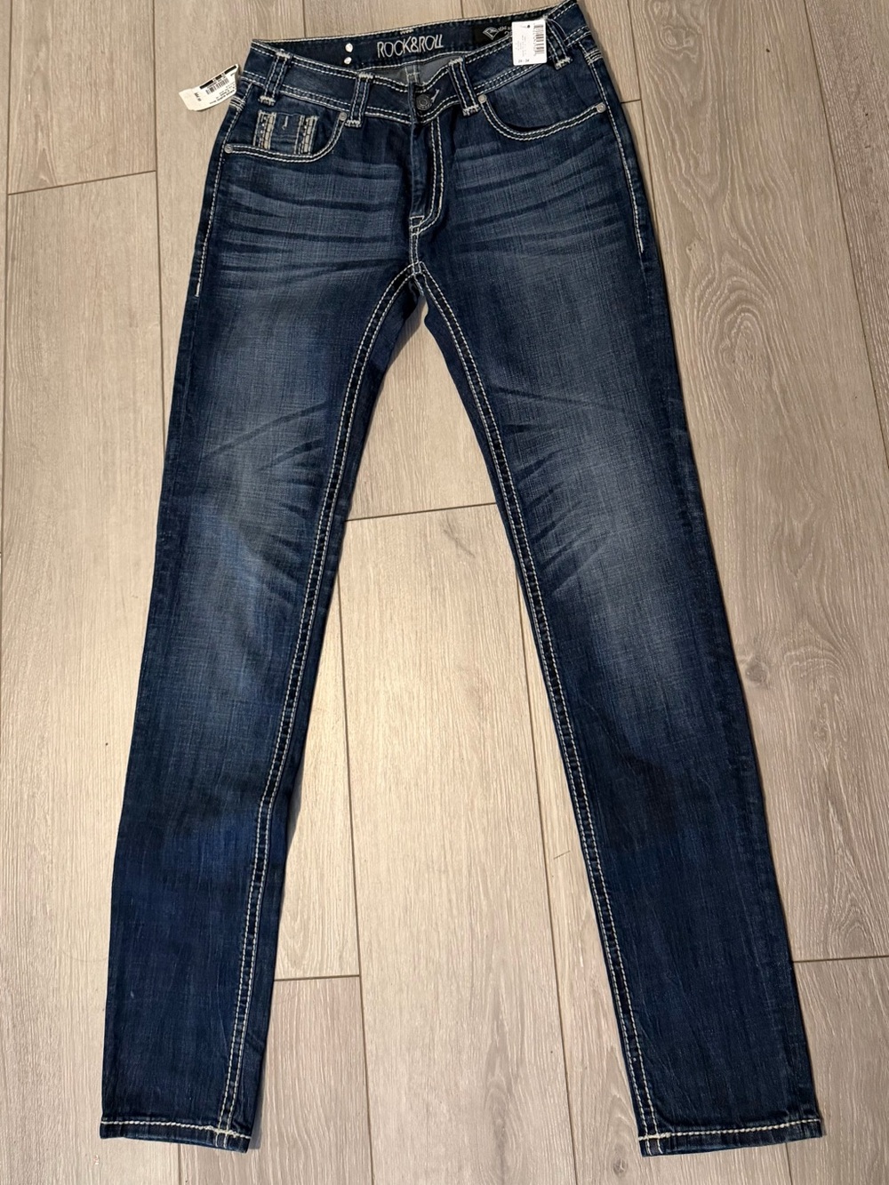 Rock & Roll Dark Wash Skinny Jeans - Dark Blue